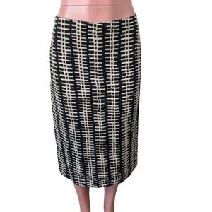 TER ET BANTINE 100% linen pencil skirt Italy 42/ US8 black beige career office